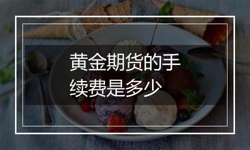 黄金期货的手续费是多少