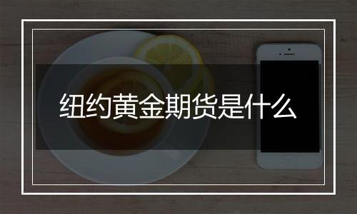 纽约黄金期货是什么