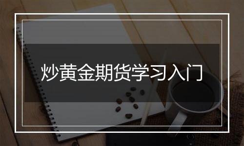 炒黄金期货学习入门