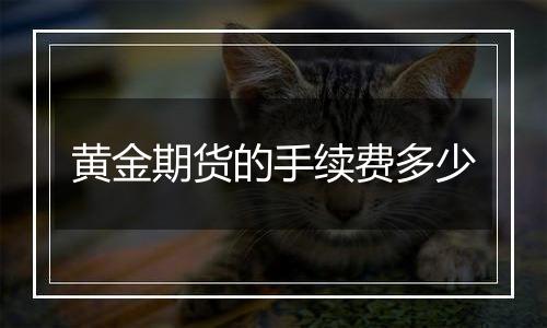 黄金期货的手续费多少