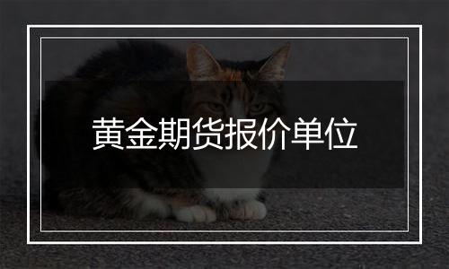黄金期货报价单位