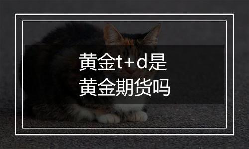 黄金t+d是黄金期货吗