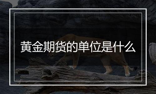 黄金期货的单位是什么