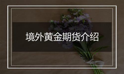 境外黄金期货介绍