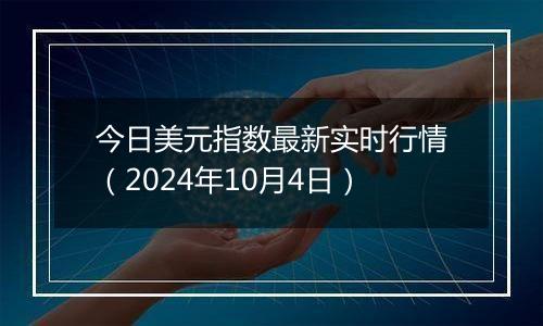 今日美元指数最新实时行情（2024年10月4日）