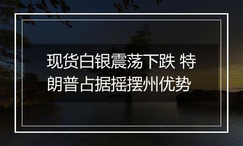 现货白银震荡下跌 特朗普占据摇摆州优势