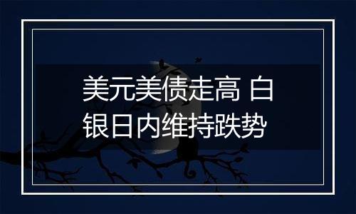 美元美债走高 白银日内维持跌势