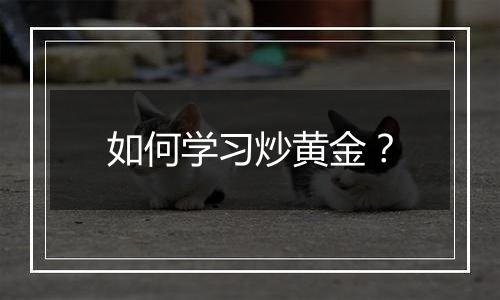 如何学习炒黄金?