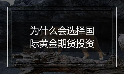 为什么会选择国际黄金期货投资