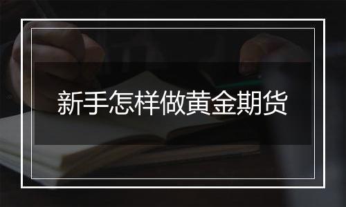 新手怎样做黄金期货