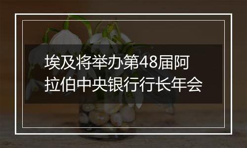 埃及将举办第48届阿拉伯中央银行行长年会