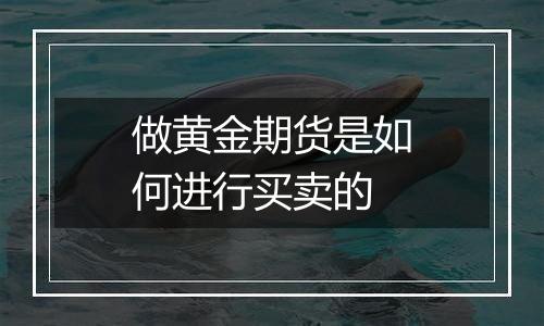 做黄金期货是如何进行买卖的