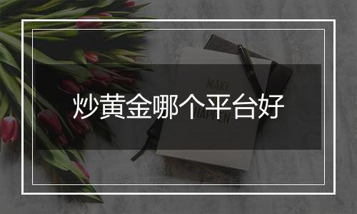 炒黄金哪个平台好