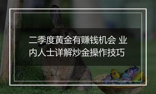 二季度黄金有赚钱机会 业内人士详解炒金操作技巧