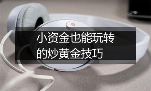 小资金也能玩转的炒黄金技巧