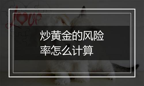 炒黄金的风险率怎么计算