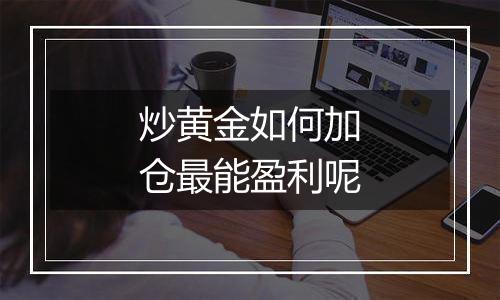 炒黄金如何加仓最能盈利呢