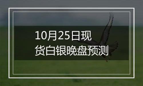 10月25日现货白银晚盘预测