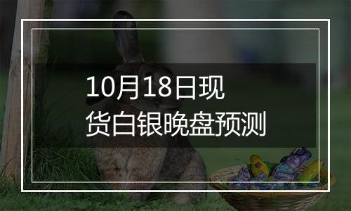10月18日现货白银晚盘预测