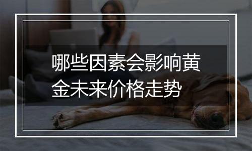 哪些因素会影响黄金未来价格走势