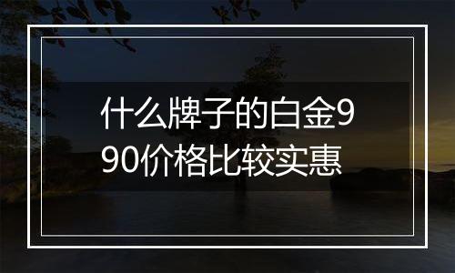 什么牌子的白金990价格比较实惠