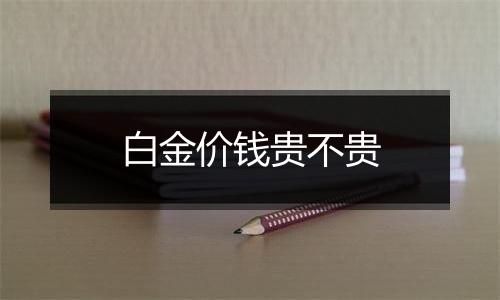 白金价钱贵不贵
