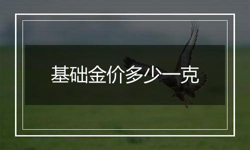 基础金价多少一克