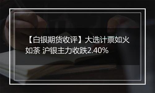 【白银期货收评】大选计票如火如荼 沪银主力收跌2.40%