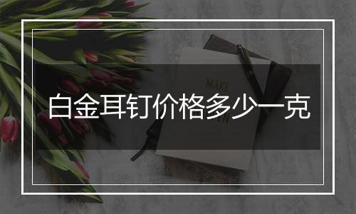 白金耳钉价格多少一克
