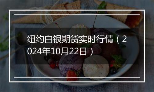 纽约白银期货实时行情（2024年10月22日）