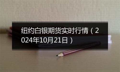 纽约白银期货实时行情（2024年10月21日）