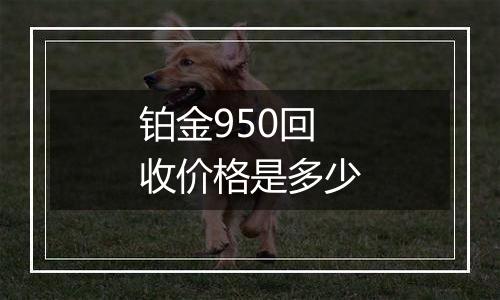 铂金950回收价格是多少