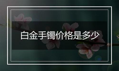 白金手镯价格是多少