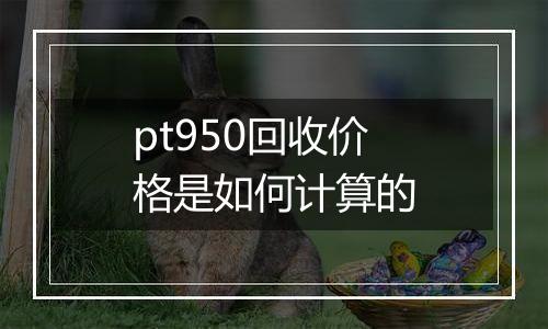 pt950回收价格是如何计算的