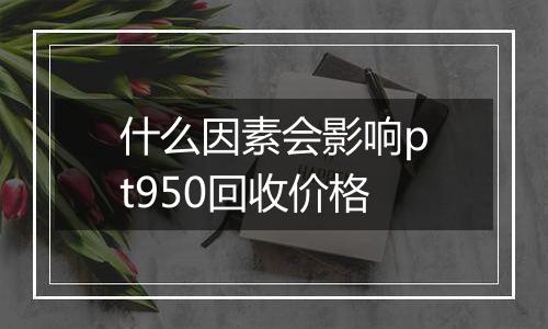 什么因素会影响pt950回收价格