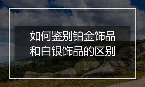 如何鉴别铂金饰品和白银饰品的区别