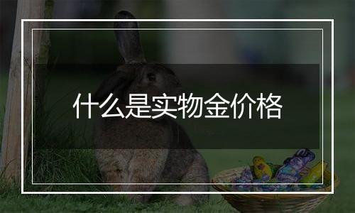 什么是实物金价格