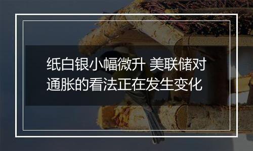 纸白银小幅微升 美联储对通胀的看法正在发生变化
