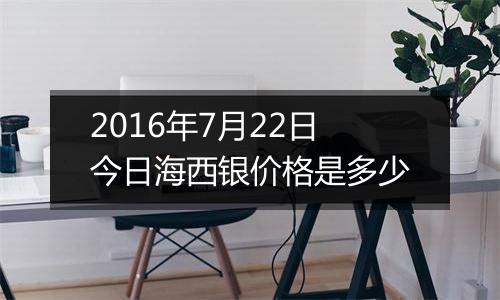 2016年7月22日今日海西银价格是多少