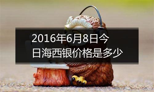 2016年6月8日今日海西银价格是多少