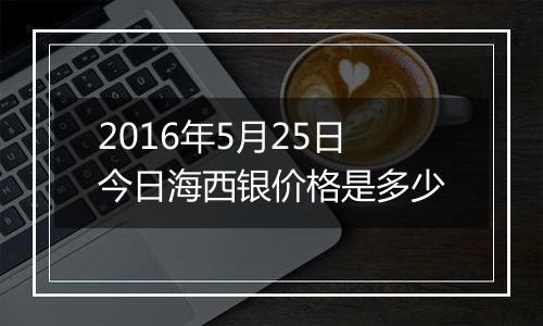 2016年5月25日今日海西银价格是多少