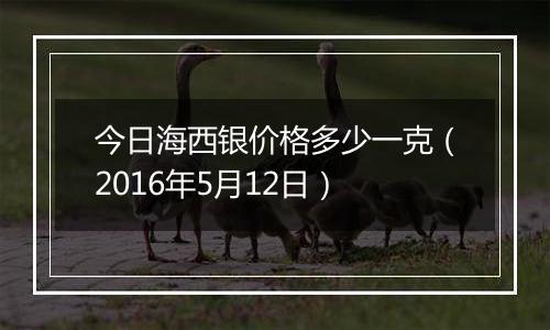 今日海西银价格多少一克(2016年5月12日)