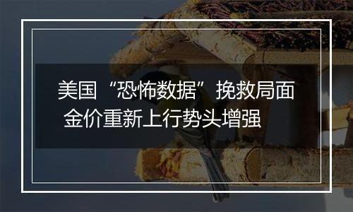 美国“恐怖数据”挽救局面 金价重新上行势头增强