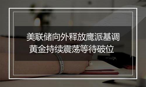 美联储向外释放鹰派基调 黄金持续震荡等待破位