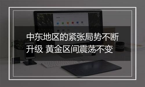 中东地区的紧张局势不断升级 黄金区间震荡不变