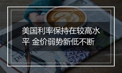 美国利率保持在较高水平 金价弱势新低不断