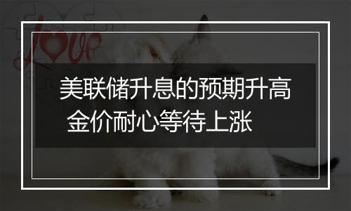 美联储升息的预期升高 金价耐心等待上涨