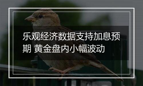 乐观经济数据支持加息预期 黄金盘内小幅波动