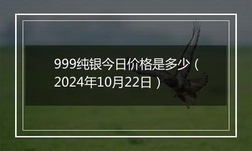 999纯银今日价格是多少(2024年10月22日)
