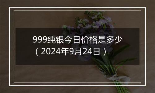 999纯银今日价格是多少(2024年9月24日)